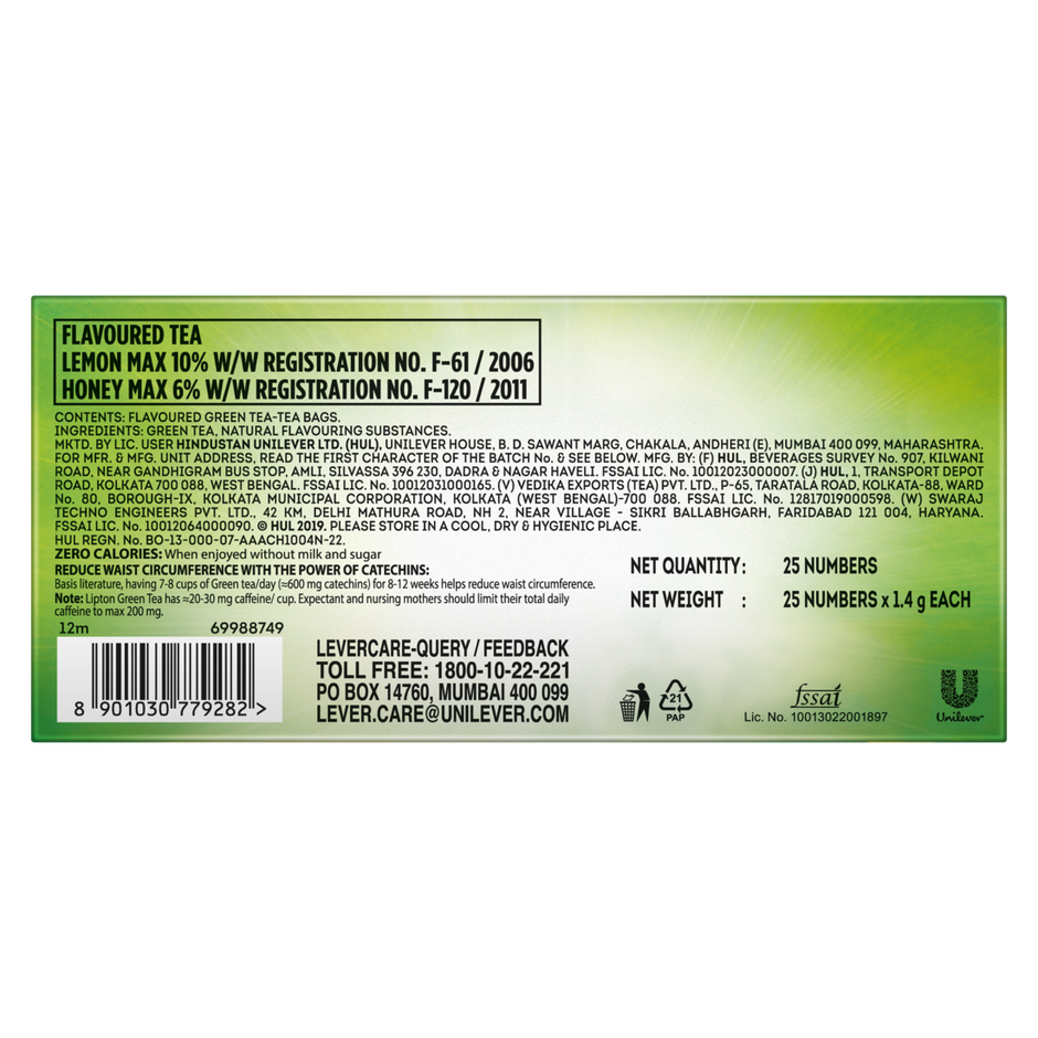 Lipton Honey Lemon Green Tea Bags Combo