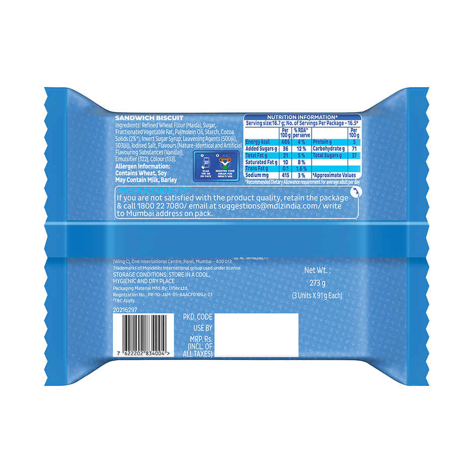 Cadbury Oreo Blue Creme Sandwich Biscuit Special Edition Pack