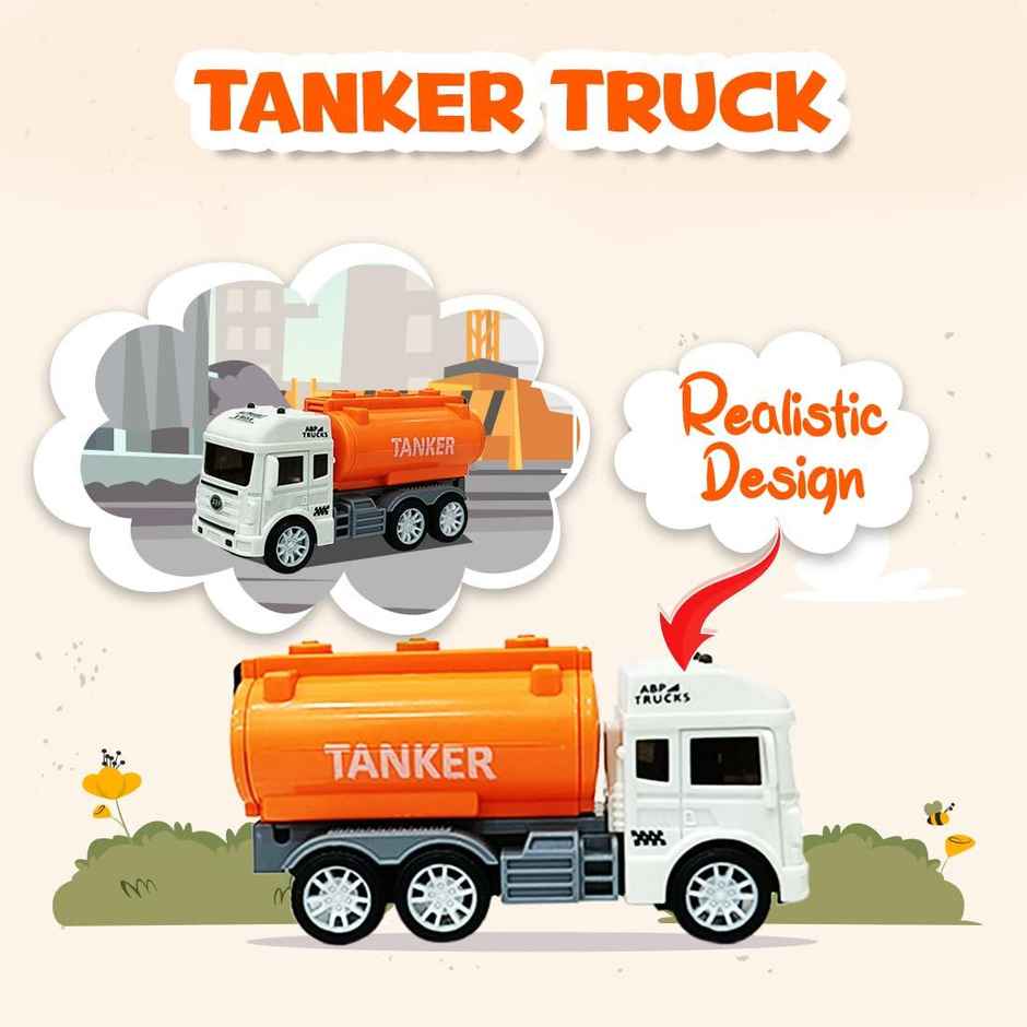 Toybharat 4Pcs Fire Truck Set | Friction-Powered Tanker | Man Lifter | Pumper | Ladder | Assorted