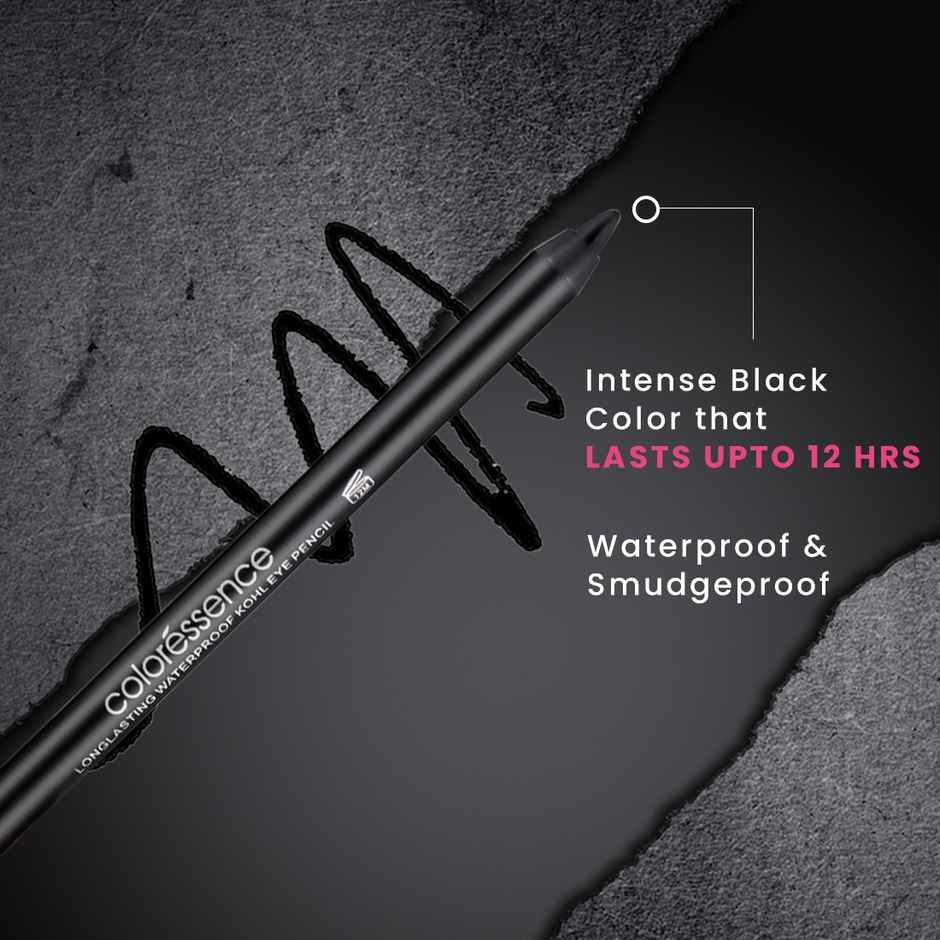 Coloressence HD Kohl Kajal Pencil | Intense Black|Waterproof|Smudgeproof|Matte Finish|Long Lasting