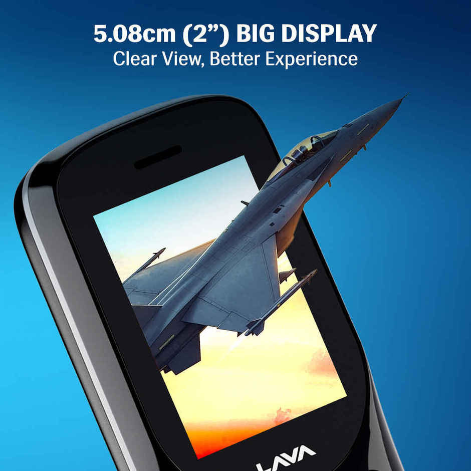 Lava A1 Tejas Dual SIM Keypad Phone | 2 Inch Display | AI Battery | FM Radio | MP3 Player | Black