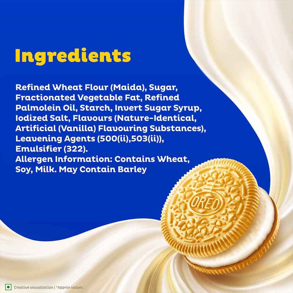 Cadbury Oreo Golden Vanilla Flavour Creme Sandwich Biscuit Family Pack