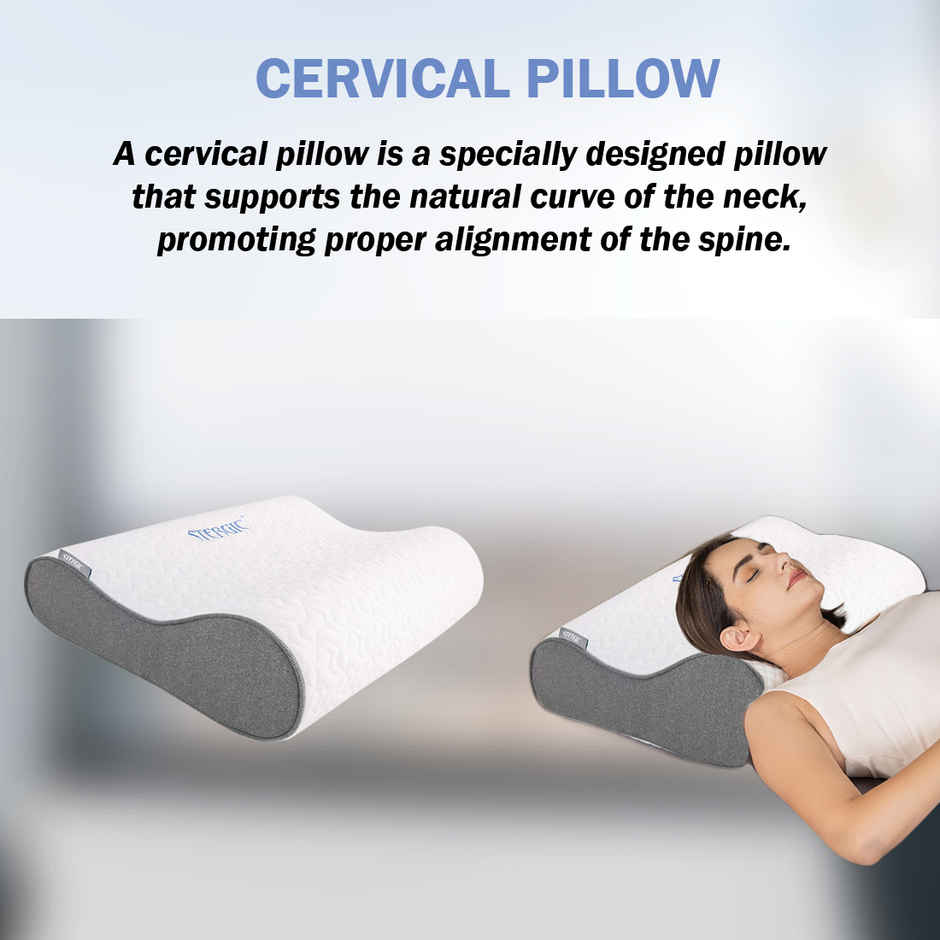 Stergic Next Cervical Pillow For Neck And Shoulder Pain Relief Ergonomic Memory Foam Pillow - Assorted