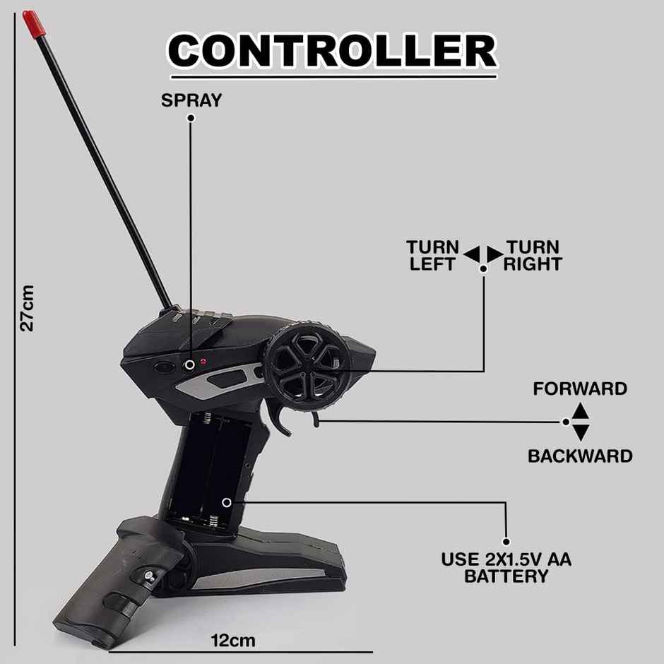 Wembley Remote Control Car Rock Crawler | Black | Water Mist Smoke Spray Rc Car 45 Climbing Angle