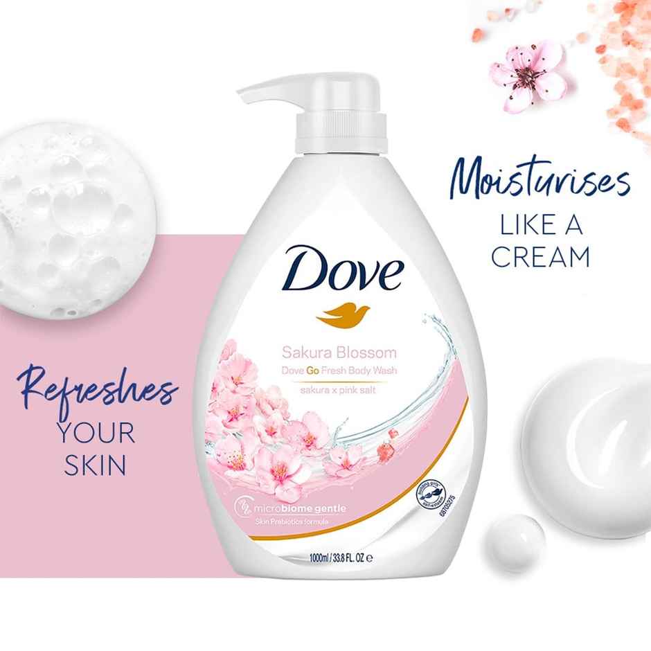 Dove Go Fresh Body Wash | Sakura Blossom & Pink Salt | For Moisturised Skin