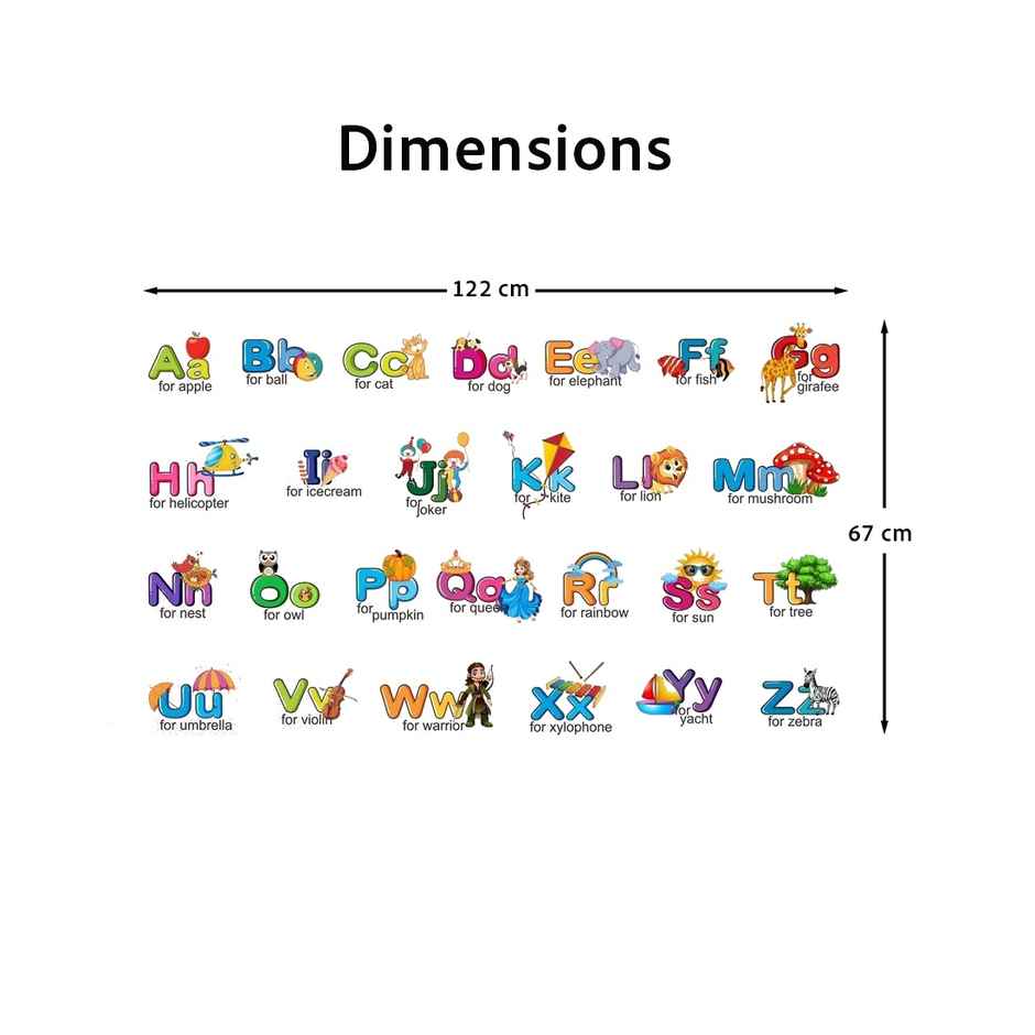 PrettyKrafts Alphabets Wall Sticker