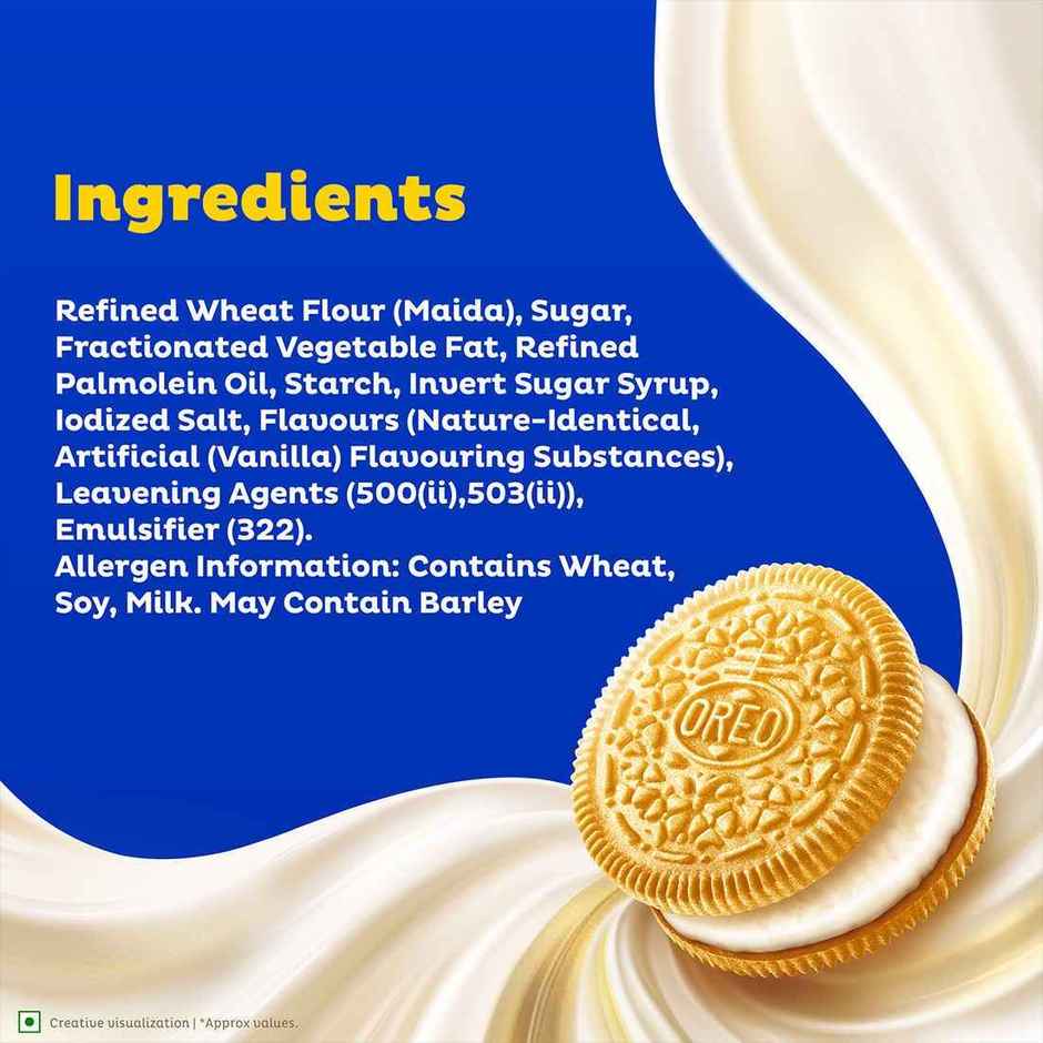 Cadbury Oreo Golden Vanilla Flavour Creme Sandwich Biscuit