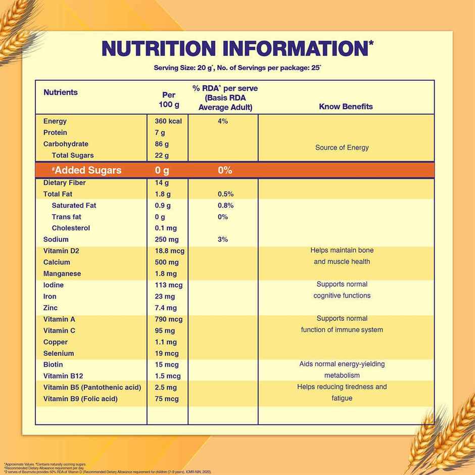 Bournvita Zero Added Sugar Nutrition Drink Jar