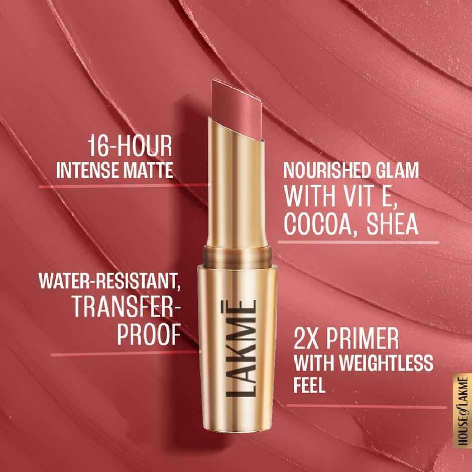 Lakme 9 To 5 Primer + Matte Lipstick- Pink Watermelon