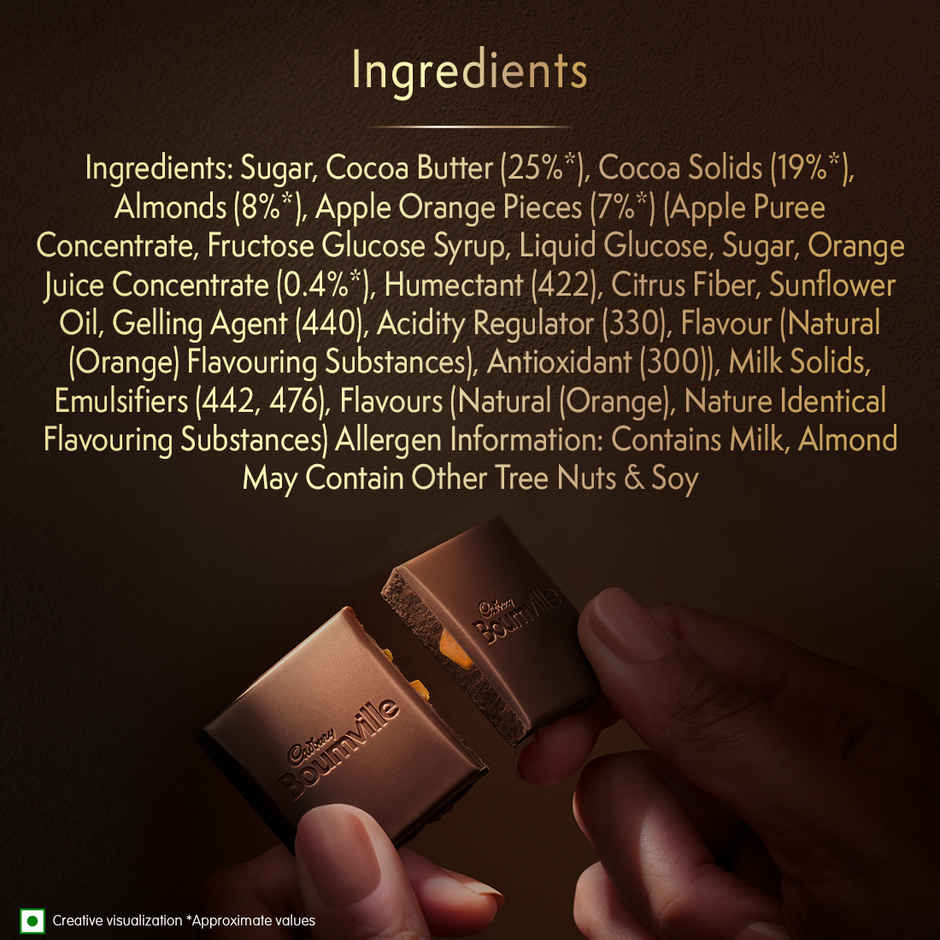 Cadbury Bournville Orange 50% Dark Chocolate Bar