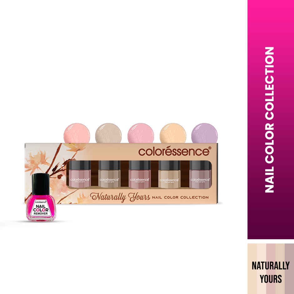 Colouressence Nail Paint Kit | Free Nail Paint Remover | Naturally Yours - MultiColour