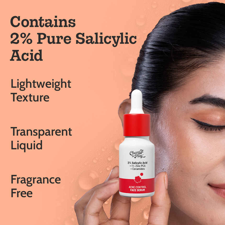 Chemist at Play 2% Salicylic Acid Face Serum | Treats Acne, Fades Acne Mark, Controls Excess Oil