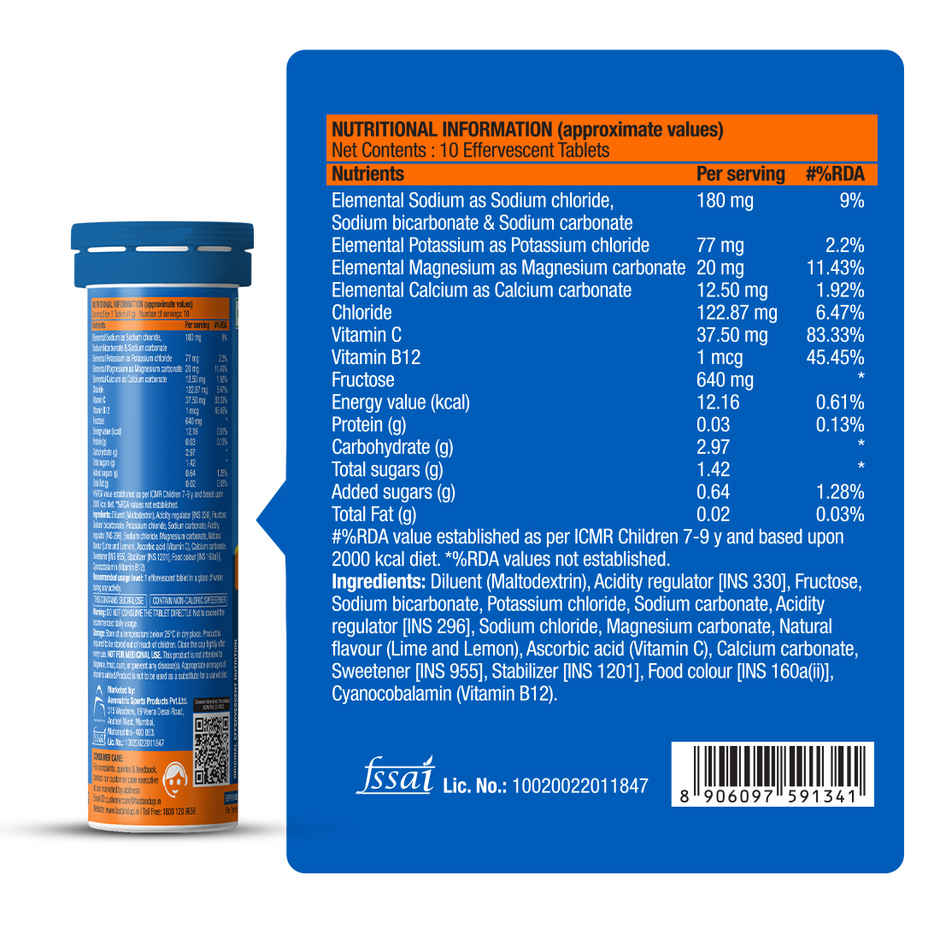 Fast&Up Reload Low Sugar Instant Hydration Drink Lime Lemon 10s