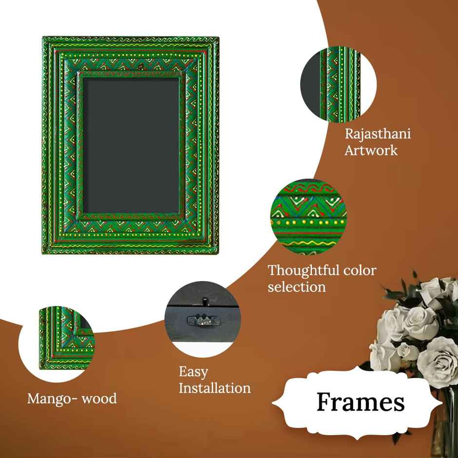 Ekhasa Handpainted Wooden Photo Frame For Wall Decoration | Aesthetic Photo Frames For Wall Decor