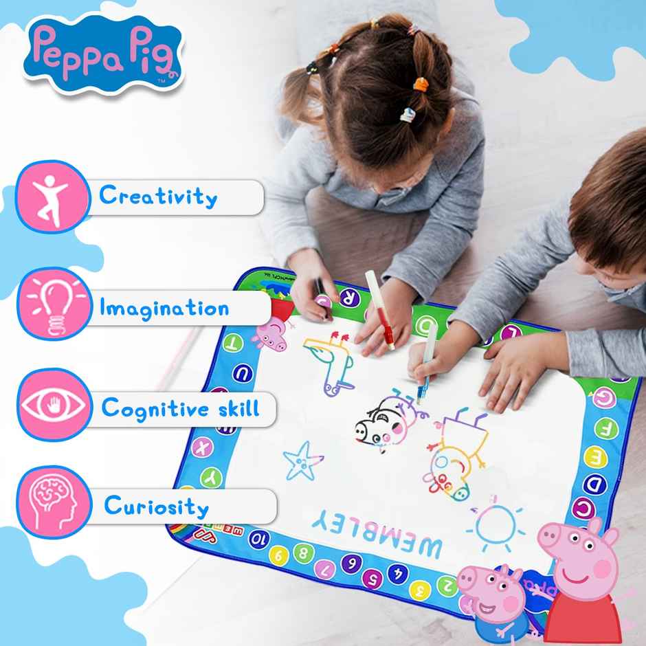 Wembley Peppa Pig Water Doodle Mat � Includes 2 Stencils & 2 Magic Water Pens, Mess-Free