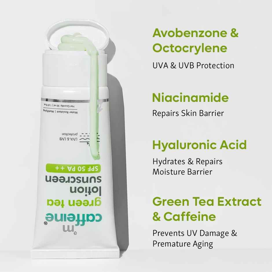 mCaffeine Daily Glow Sunscreen SPF 50 PA++++ With Niacinamide & Green Tea,Uv Protection