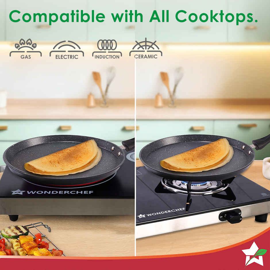 Wonderchef Duralite Die-Cast Dosa Tawa 28 Cm, Grey
