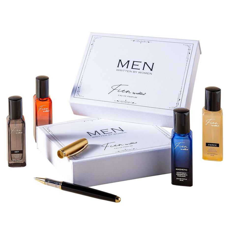 mCaffeine Fien Men Written By Women | Perfume Gift Set For Men | 12 Hrs Long Lasting