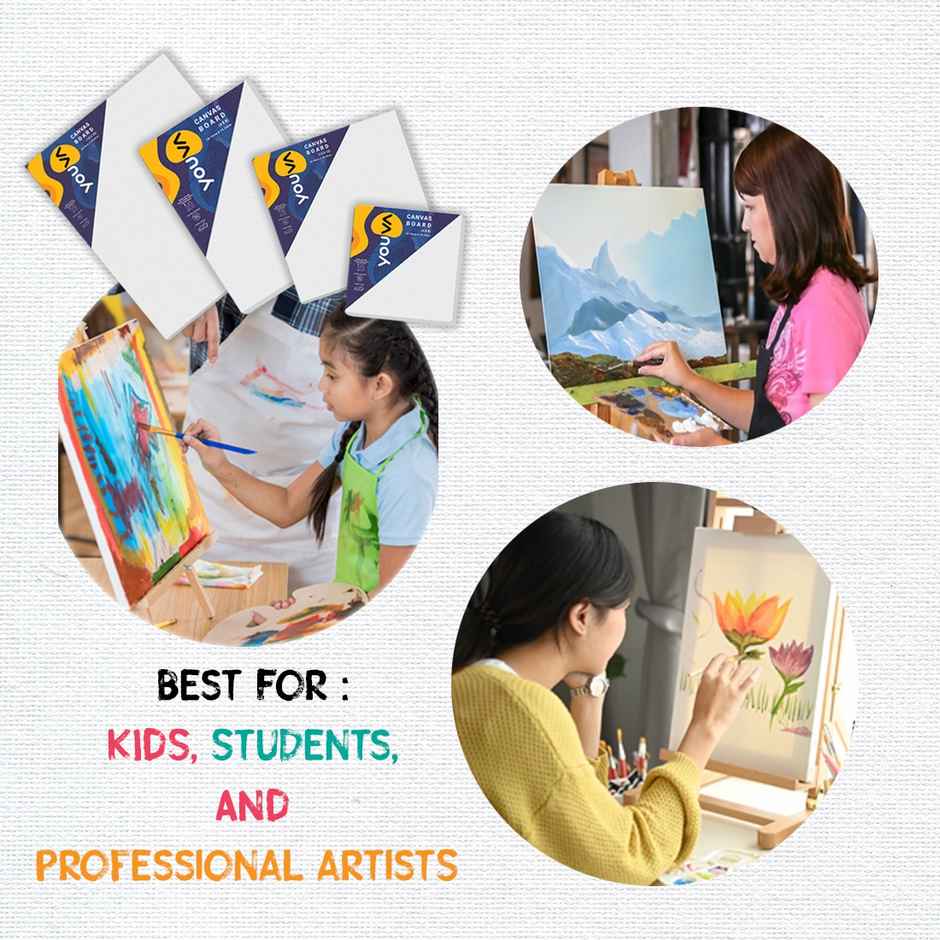 Navneet Youva |Canvas Board |4x4 inch | Pack of 3