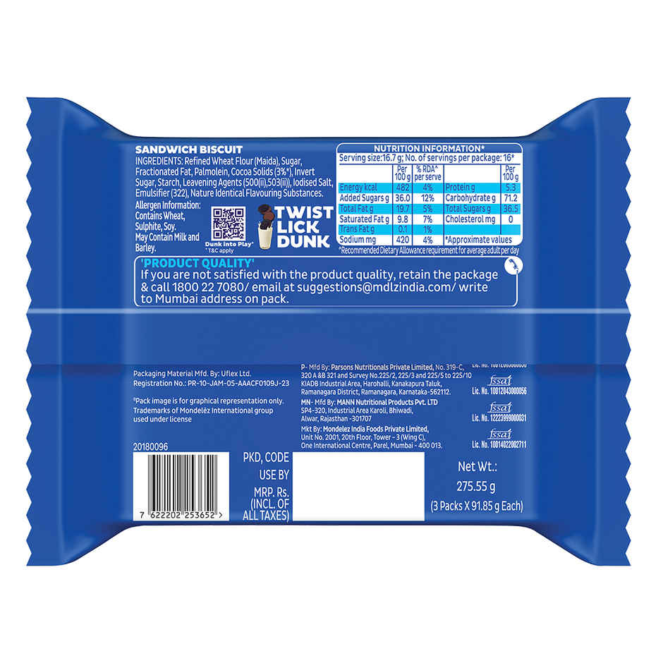 Oreo Chocolate Cream Sandwich Biscuits | Palm Oil-free Combo