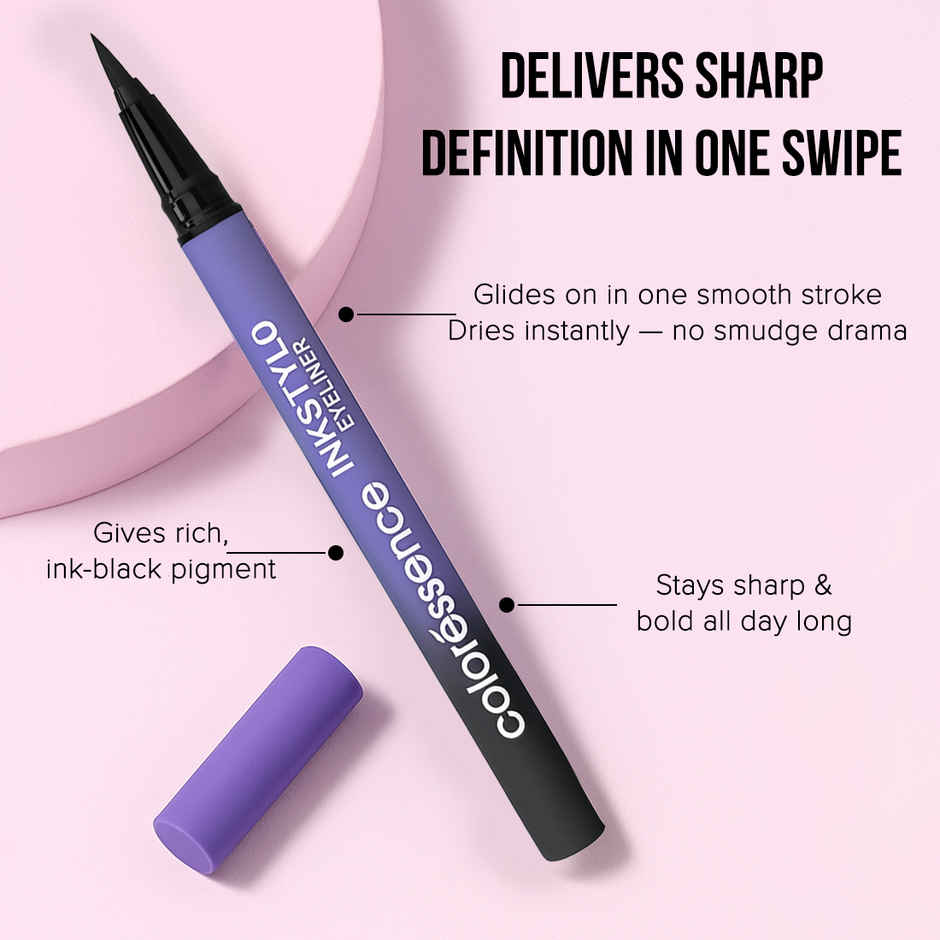 Coloressence Ink Stylo Sketch Pen Eyeliner | Black|Waterproof|Smudgeproof|Quick Dry|Long Lasting