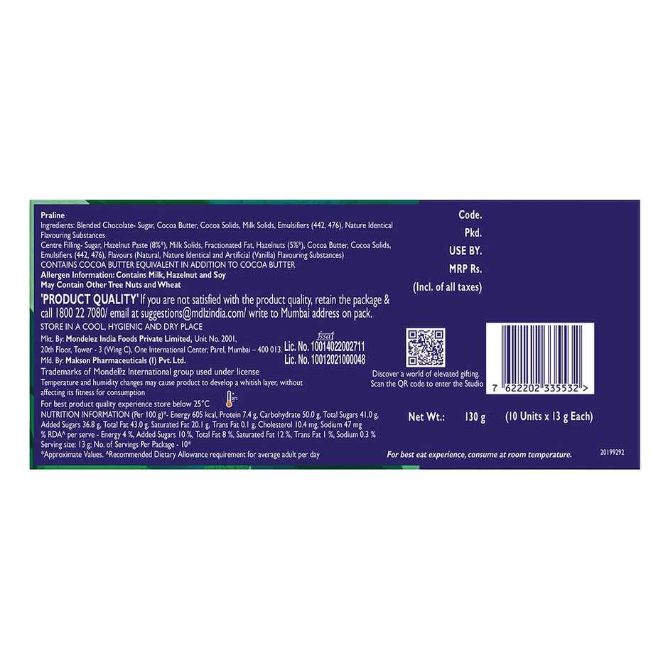 Cadbury Studio Gianduja Hazelnut Signature Pralines Chocolate