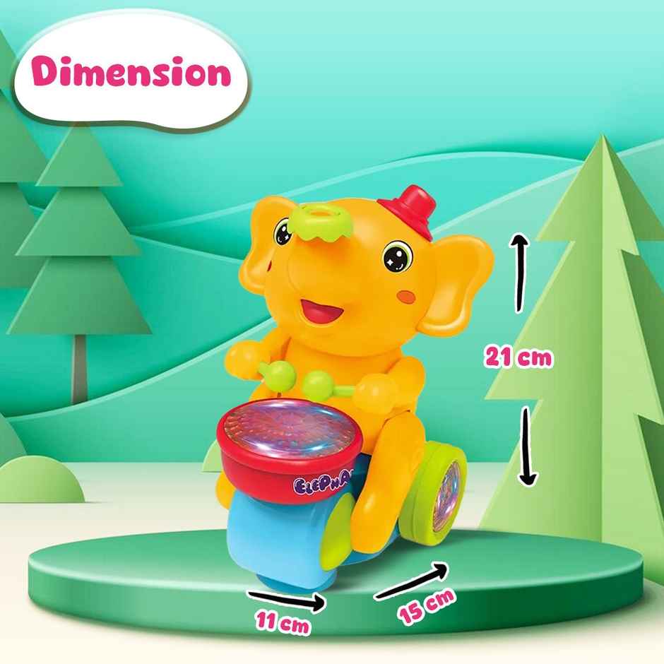 Wembley Elephant Toy with Levitation Floating Ball LED Lights & Music Drum Toy Battery Operated
