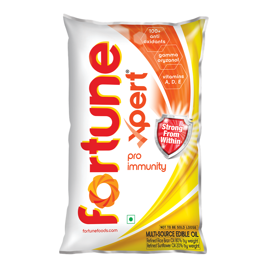Fortune Xpert Pro Immunity Rice Bran & Sunflower Blended Oil | Rich in Oryzanol - 100+ Antioxidants