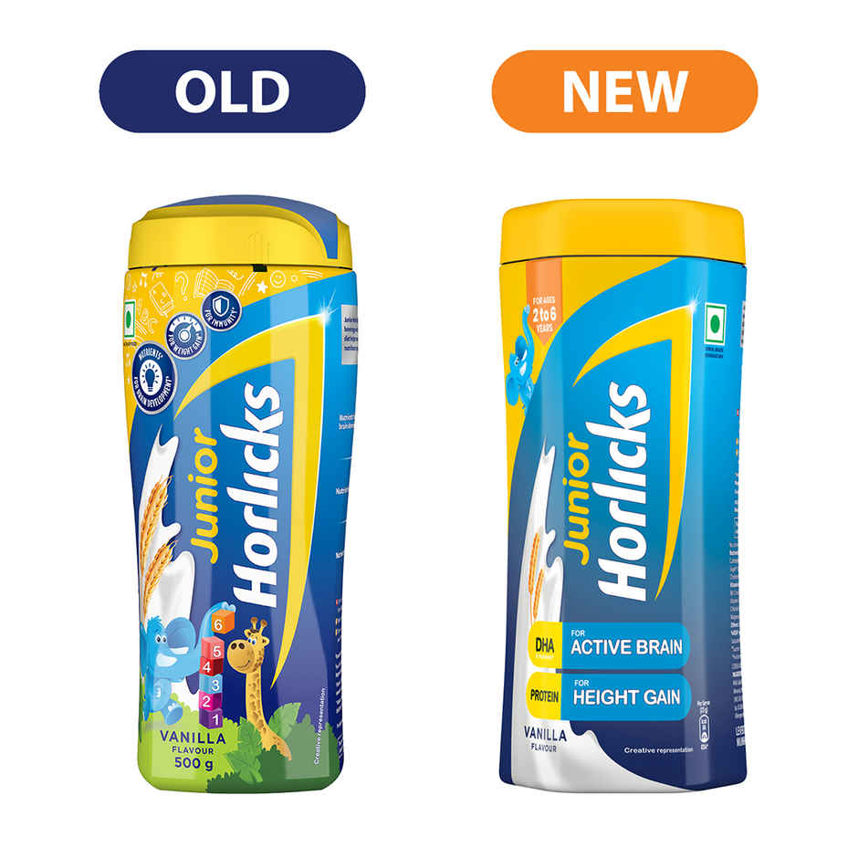 Horlicks Junior Vanilla Flavoured Drink Mix | For 2 - 6 years Kids