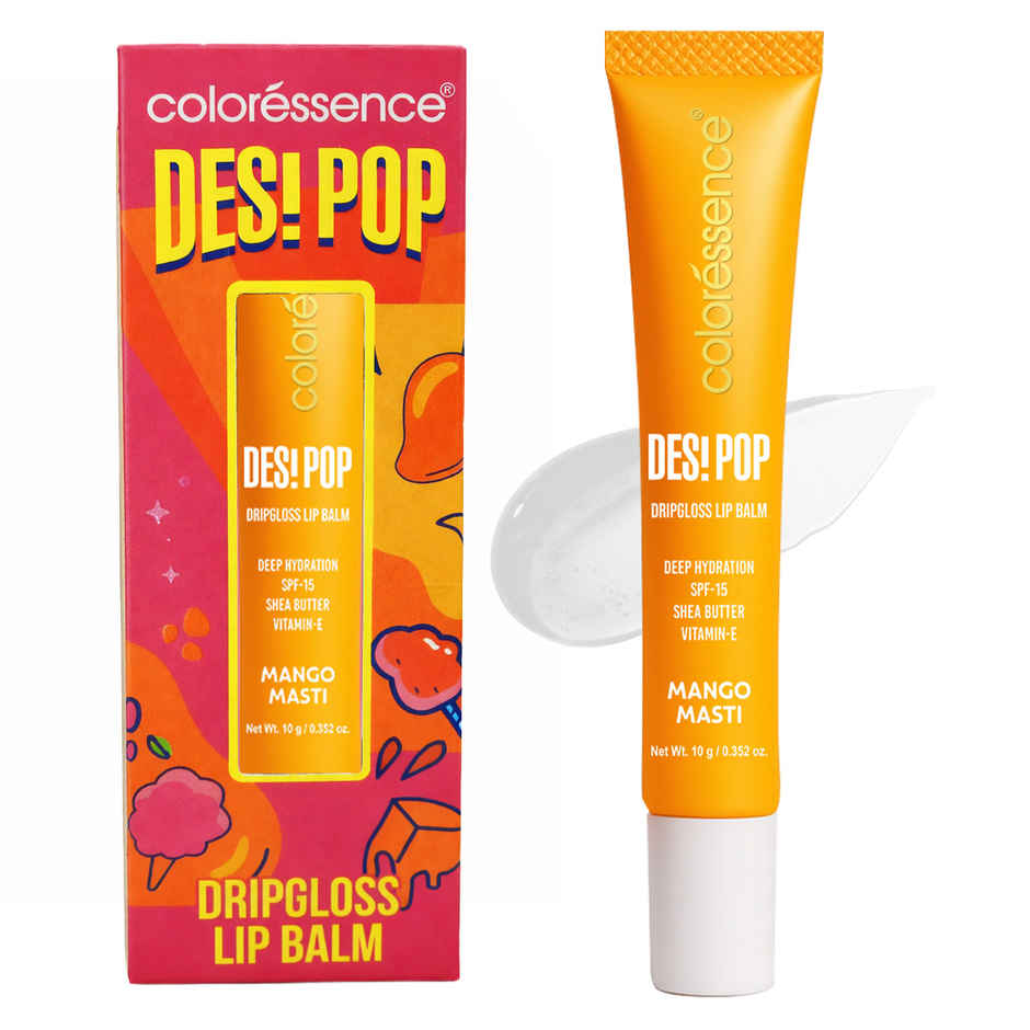Coloressence Desi Pop Drip Gloss Lip Balm - Mango Masti | Deep Hydration + SPF 15