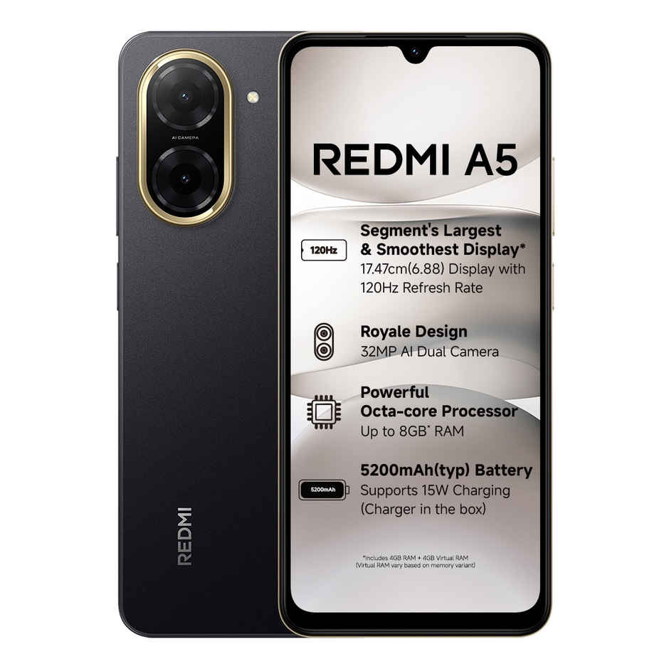 Redmi A5 Just Black 4GB RAM 128GB ROM