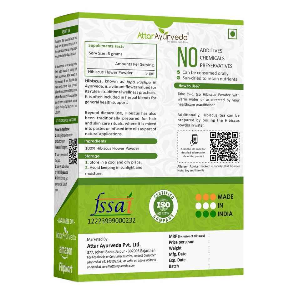 Attar Ayurveda Hibiscus Powder for Hair