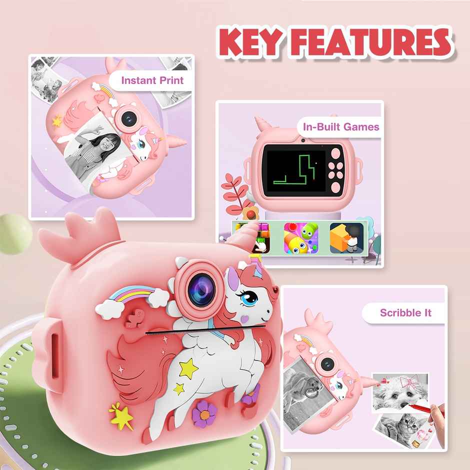 Wembley Digital Camera for Kids with Instant Print | Unicorn Design