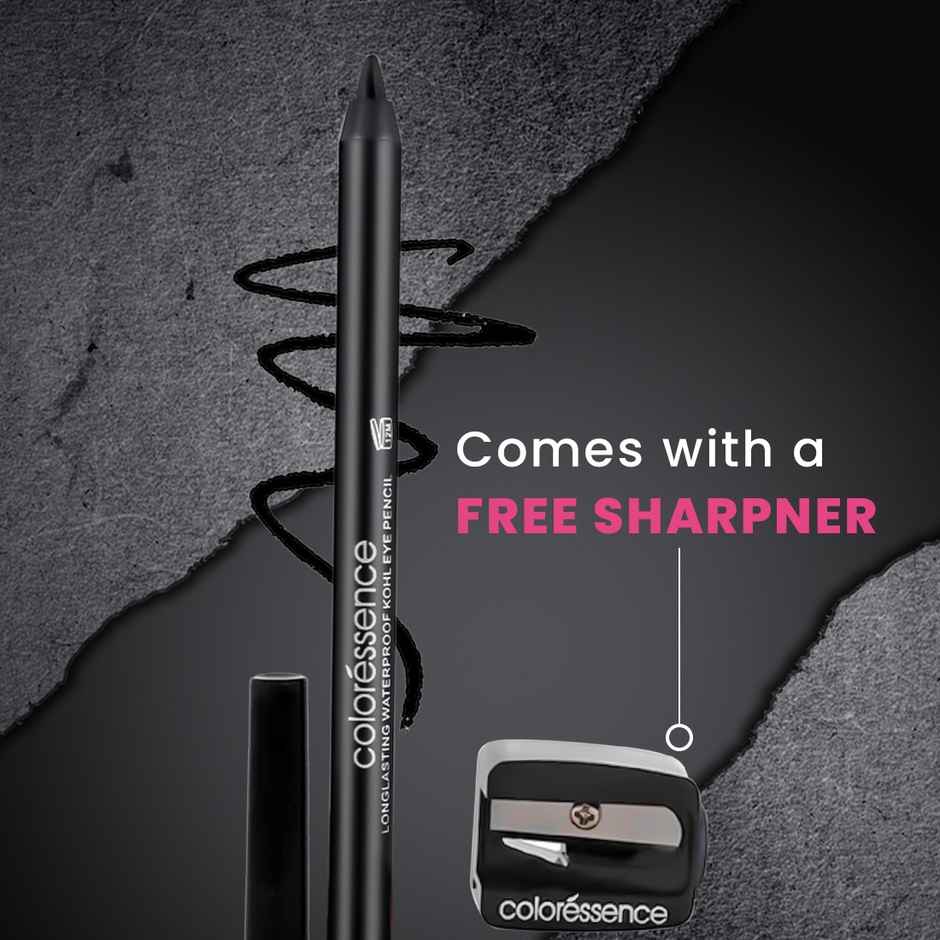 Coloressence HD Kohl Kajal Pencil | Intense Black|Waterproof|Smudgeproof|Matte Finish|Long Lasting