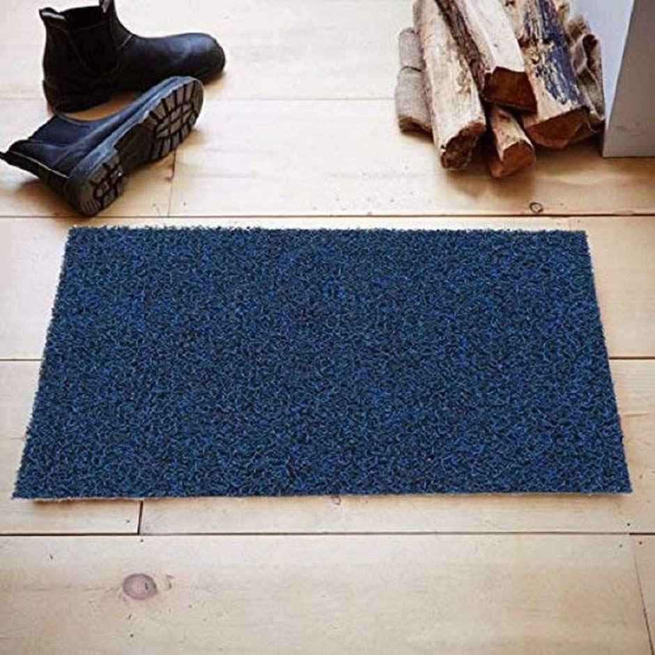 Kuber Industries PVC Anti- Skid Door Mat | Rectangular | 41 x 61 cm | Blue