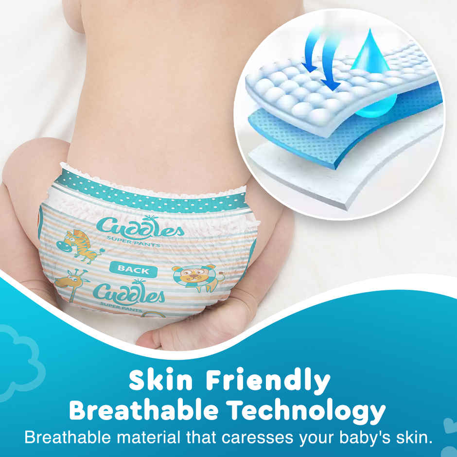 Cuddles Baby Pant Diaper - M 74 Pieces | 7 - 12kg | Upto 12 hours Protection 2X Softer