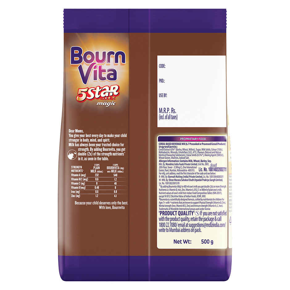 Bournvita 5 star Chocolate Drink Mix | For 5+ years Kids