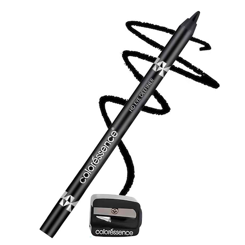 Coloressence HD Kohl Kajal Pencil | Intense Black|Waterproof|Smudgeproof|Matte Finish|Long Lasting