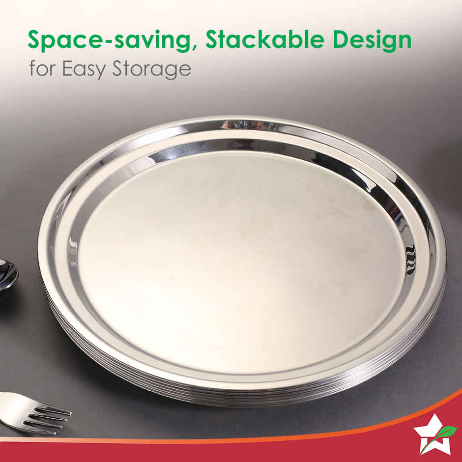 Wonderchef Venice Stainless Steel Plate Set Of 6