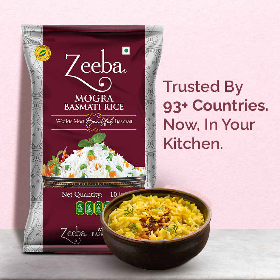 Zeeba Mogra Basmati Rice | Broken/Tuta Basmati Rice for all Dishes | Cooked length upto 12mm