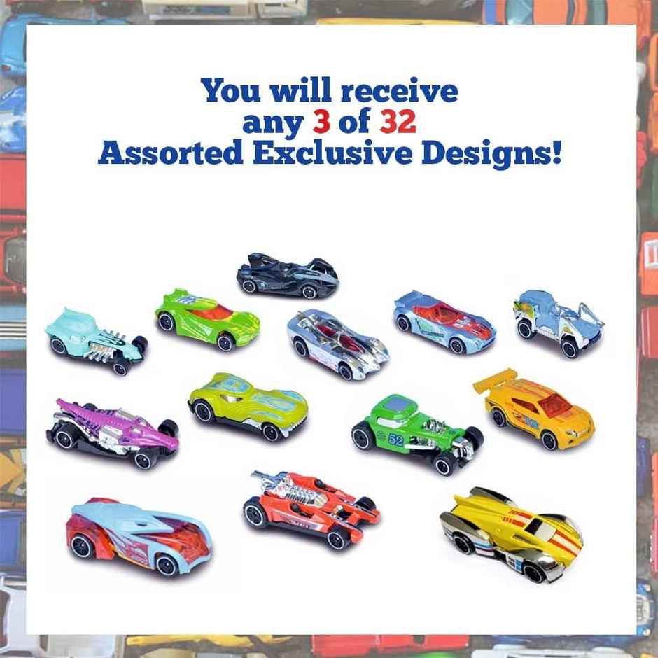 Wembley Free Wheel + Pull Back Metal Die Cast Metal X Racers Toy Car Vehicle Multicolor (Set Of 3)