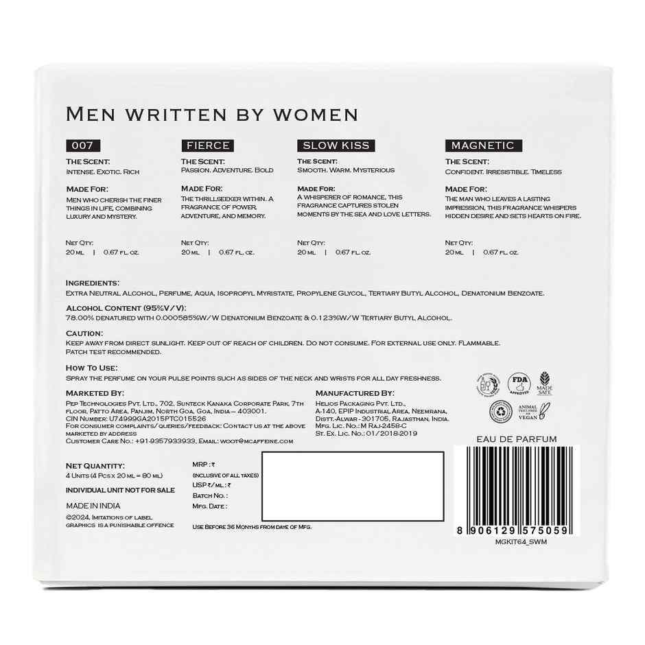 mCaffeine Fien Men Written By Women | Perfume Gift Set For Men | 12 Hrs Long Lasting