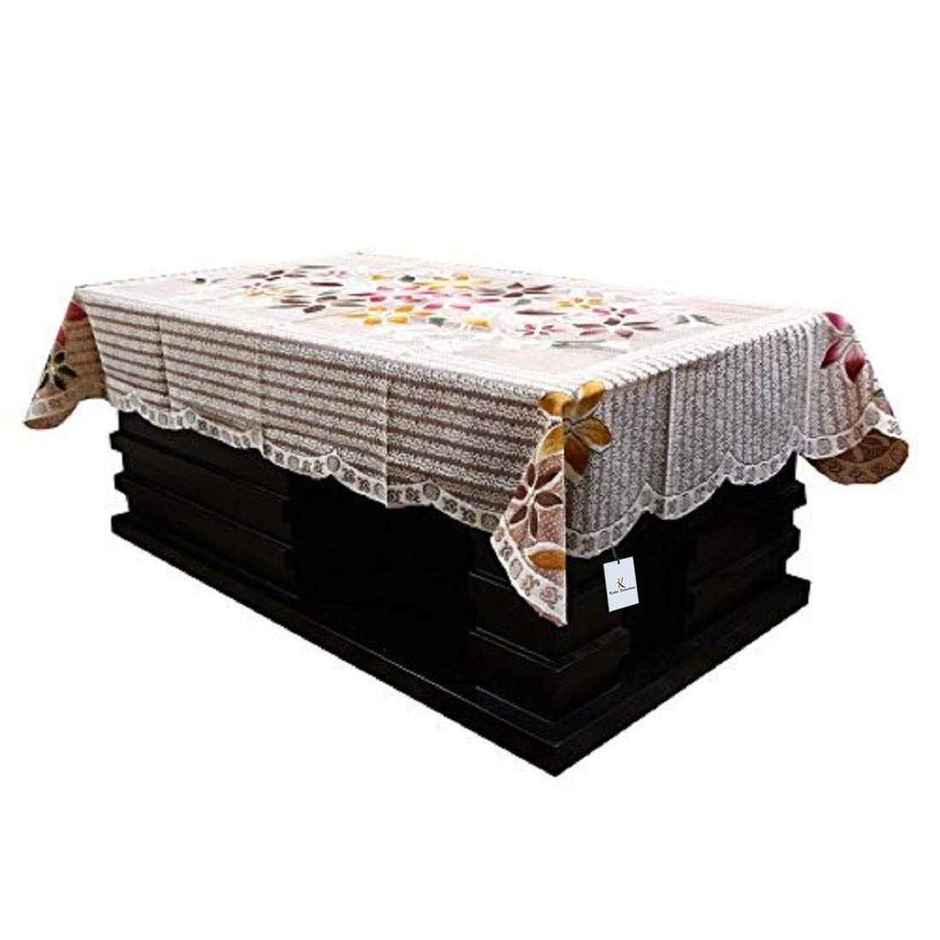 Kuber Industries Flower Design Cotton Floral 5 Seater Sofa Cover Set with 6 Pcss Arms Cover
