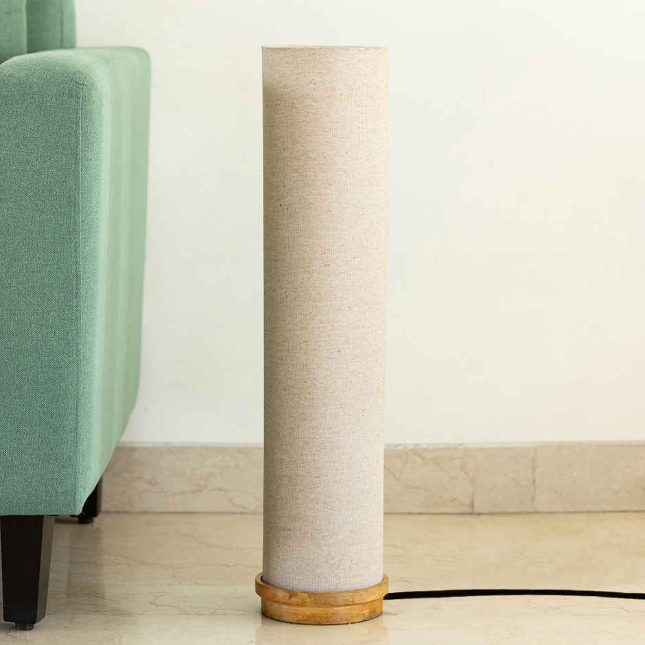 ExclusiveLane Ember Tower Mango Wood Floor Lamp Handcrafted - 70 cm