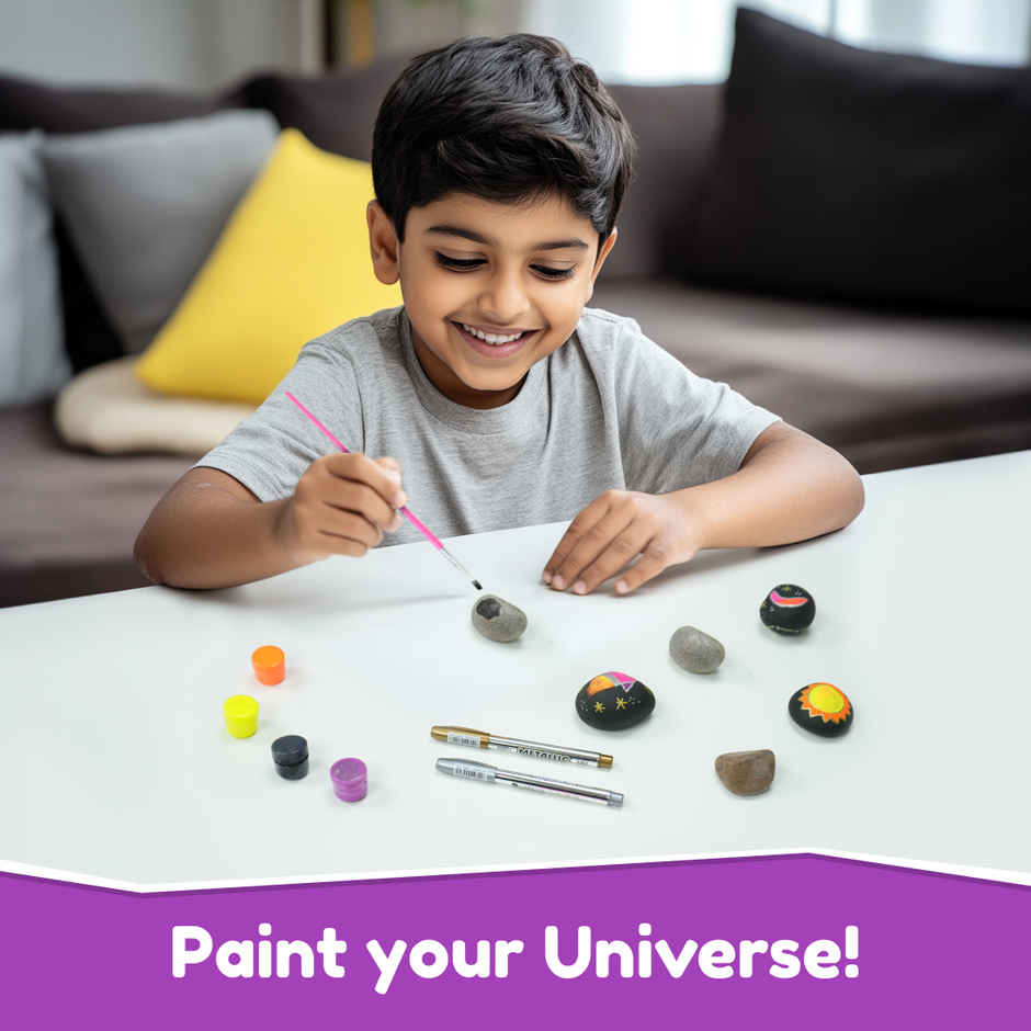Bloomingo Rock Painting Kit - Soar Into Space | Art & Craft Kit For Ages 6+