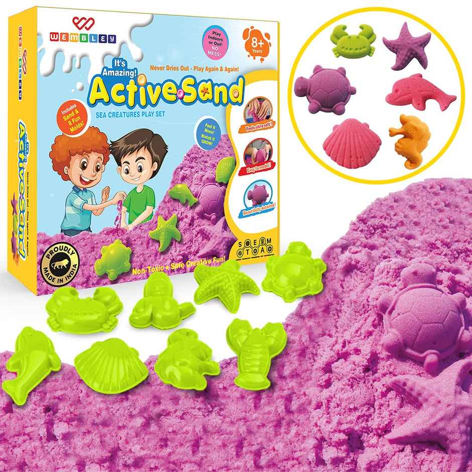 Wembley Active Sand Art For Kids Craft Activity Kit Kinetic Sand For Kids With Moulds