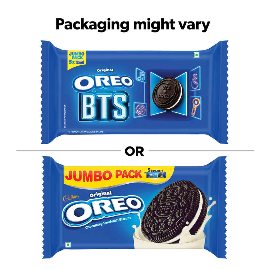 Cadbury Oreo BTS Vanilla Flavour Creme Sandwich Biscuit Mega Family Pack