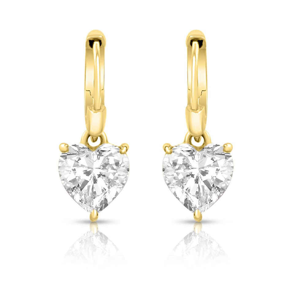 Zavya Solitaire CZ Gold Plated 925 Sterling Silver Drop