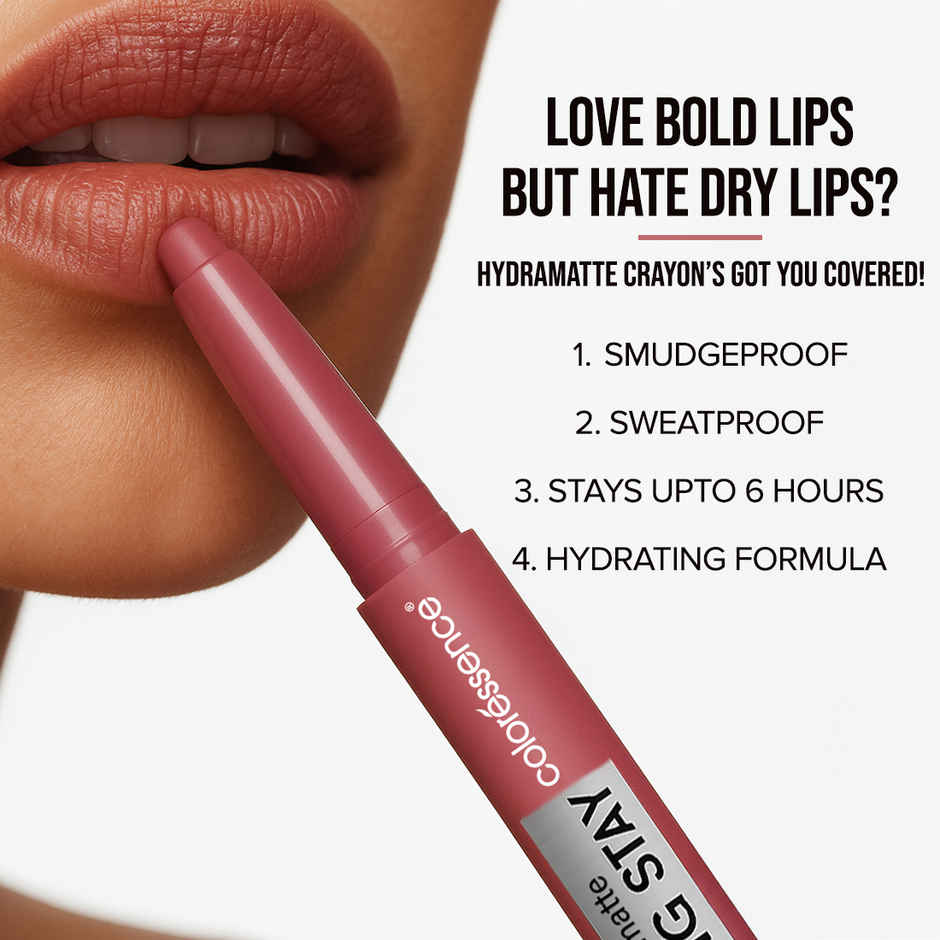 Coloressence Hydramatte Long Stay Lippie Crayon | Intense Pigment, All-Day Comfort | Toffee