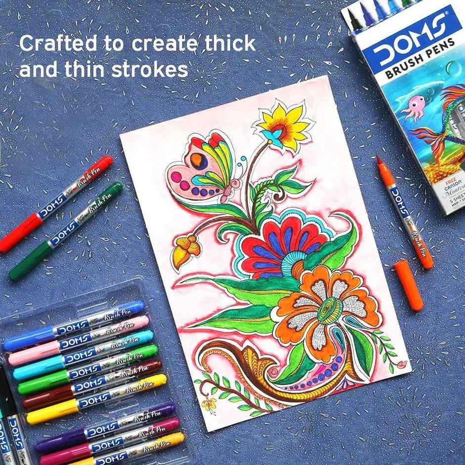 Doms Brush Pen 13+1 Shades | Smooth Coloring